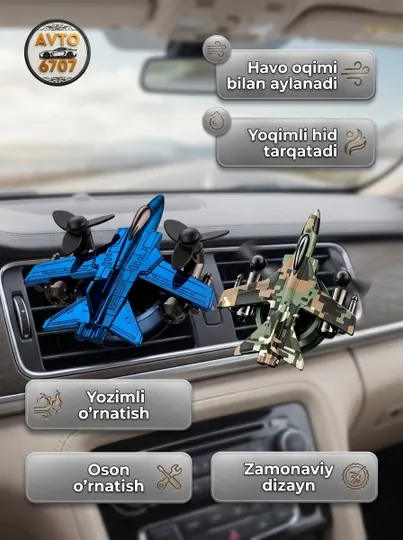 Ароматизатор для авто XY-5 самолёт с вентилятором — вращается от воздуха