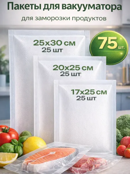 YOMBY Рифленые пакеты для вакууматора набор по 25 штук