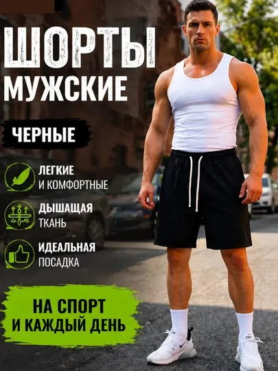 Мужские черные шорты с карманами шнурком, спортивные шорты для тренировок активного отдыха