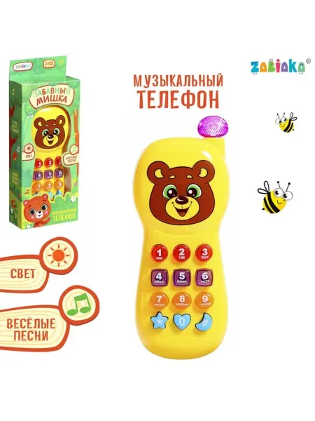 ZABIAKA Музыкальный детский телефон Забавный мишка