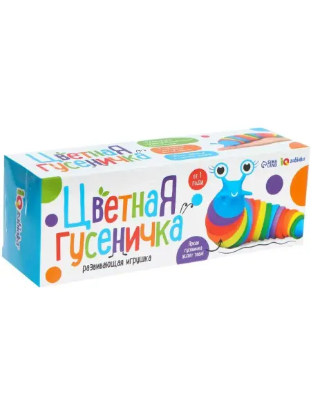 ZABIAKA Игрушка "Цветная гусеничка" развиваем сенсорное восприятие