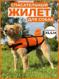Жилет для плавания собак спасательный акула для собак мелких и средних пород