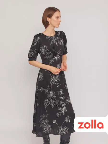 Zolla Женское платье из атласа высокая талия
