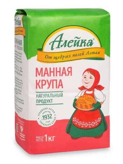 Манная крупа «Алейка» изготовлена из мягких сортов пшеницы 1кг