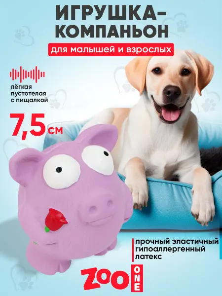 ZOOONE Игрушка для собак с пищалкой поросёнок