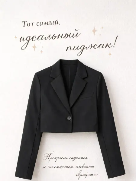 Salmoure Пиджак укороченный черный