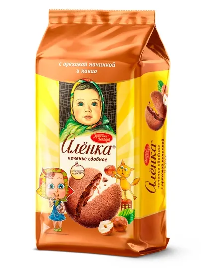 Печенье "Алёнка", сдобное с ореховой начинкой и какао, 200 гр