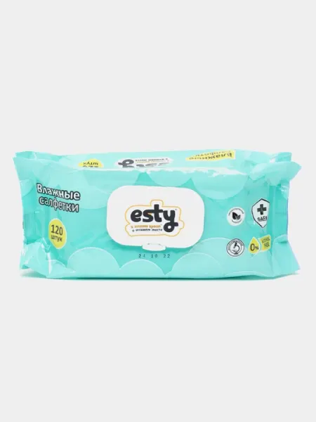 Влажные салфетки Esty, 120 шт