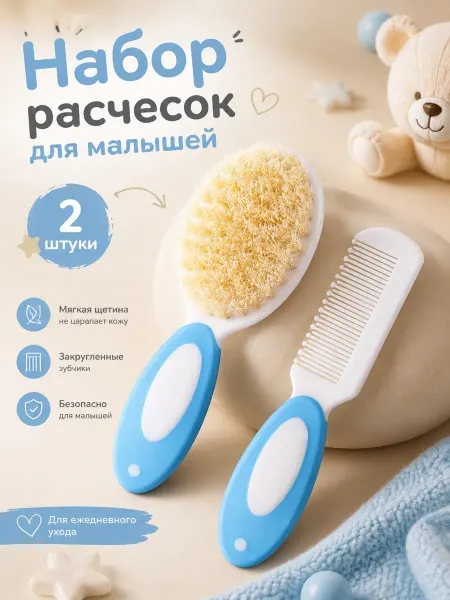 Lavander shop Набор расчесок детский для новорожденных