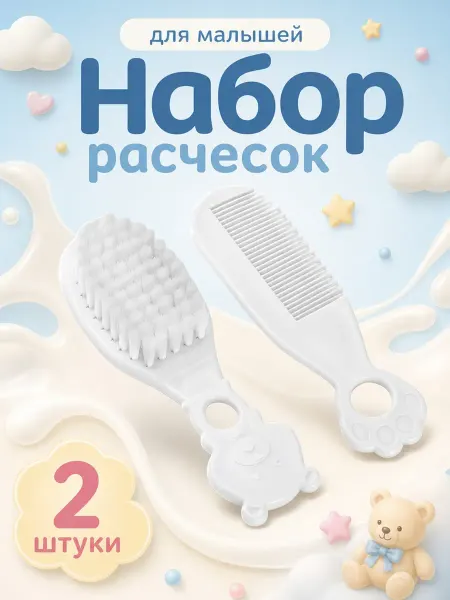 Lavander shop Расческа детская для новорожденных набор 2 шт