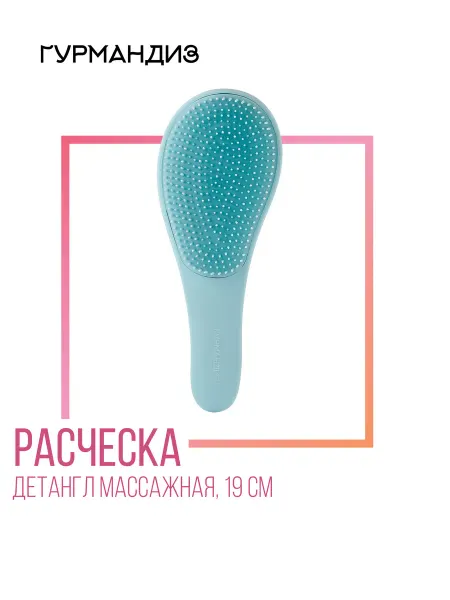 ГУРМАНДИЗ Расческа-детангл пластиковая голубая