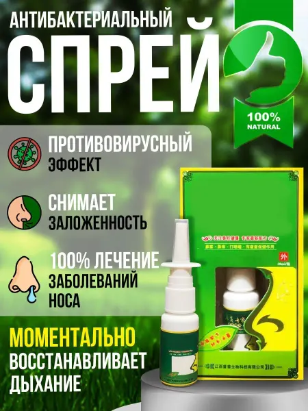 ИНДИЙСКИЙ БАЗАР Китайский спрей от насморка, гайморита, аллергии 20 мл