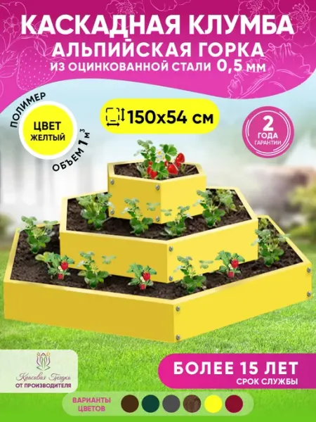 Красивая грядка Грядка клумба оцинкованная многоярусная горка альпийская