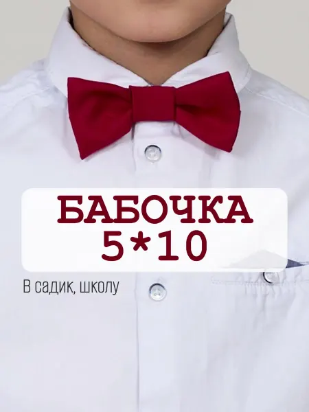 КарнавалOFF Галстук-бабочка бордо детский