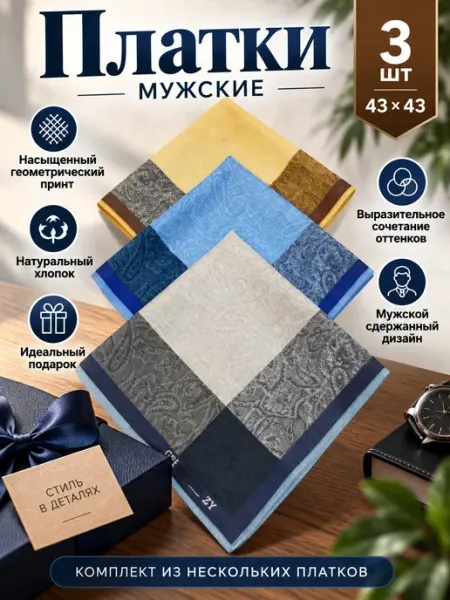 Альбидэй Носовые платки мужские