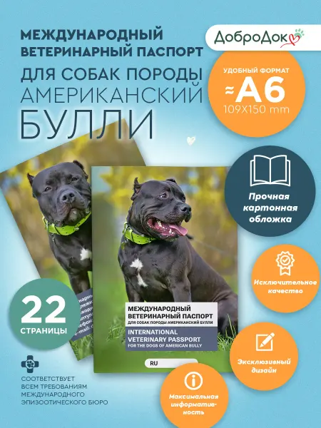 Добродок Ветеринарный паспорт для собак породы американский булли