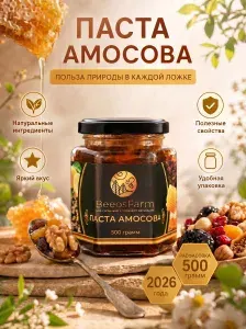 Паста Амосова классическая сухофрукты без сахара для иммунитета 500гр