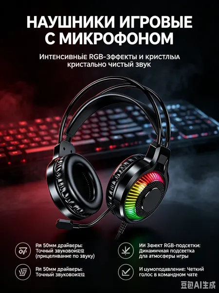 Наушники с микрофоном игровые