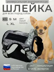 Универсальная шлейка для миниатюрных пород собак (цифра серая) Анатомическая шлейка для выгула размер XS