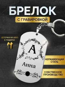 Брелок с именем Анна, жетон с гравировкой, именной подарок