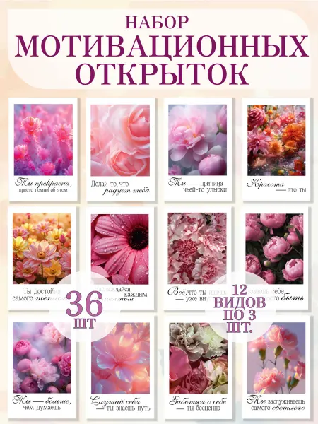 ТерПро Набор мотивационных открыток 36 шт
