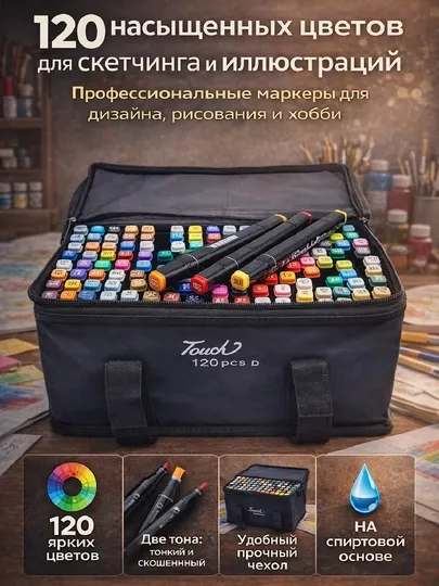 Набор скетч-маркеров Touch, 120 цветов