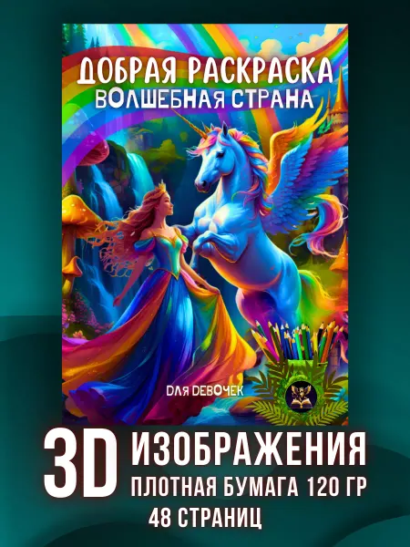 Золотой Грифон Раскраска антистресс для девочек "Волшебные страна"