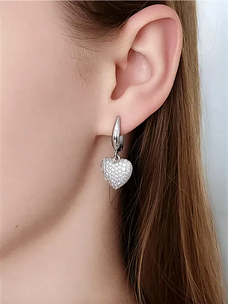 HelenSand Серьги сердце бижутерия