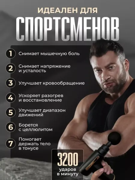 Массажный аппарат, массажер для тела, худеющий, перкуссионный массажер