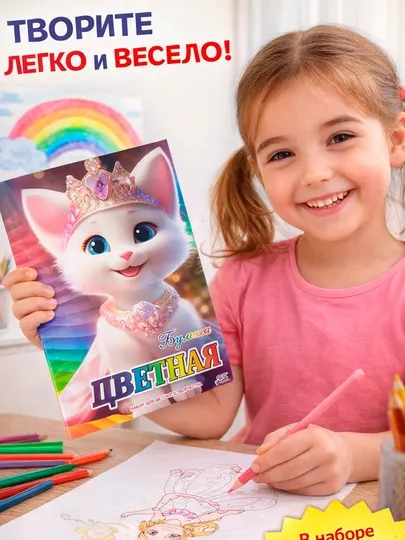 Цветная бумага для творчества детей