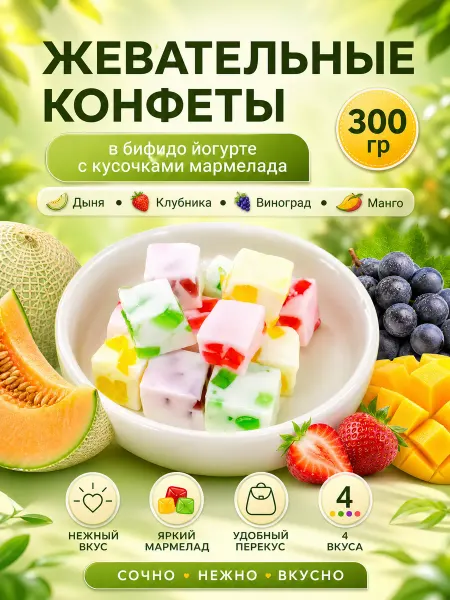 Жевательные конфеты в йогурте 300 гр
