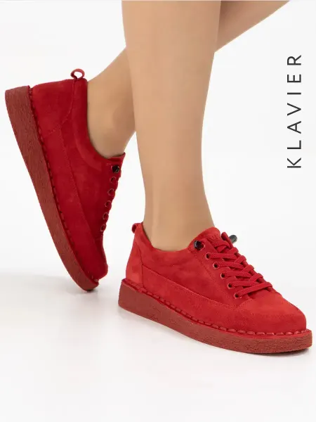 KLAVIER Красные полуботинки женские