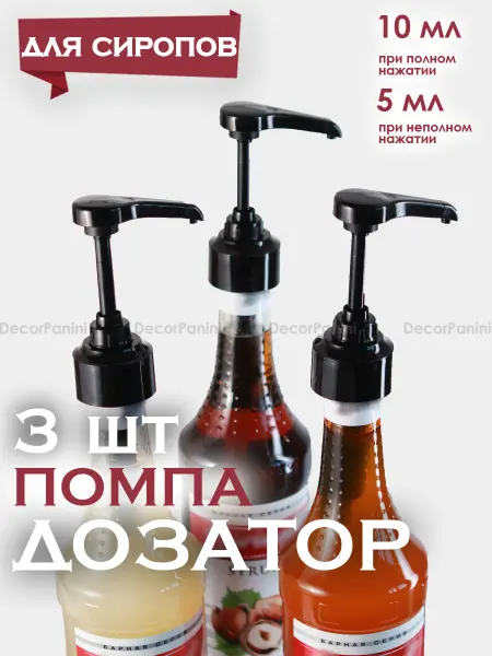 Помпа-дозатор для бутылки с сиропом 1 л