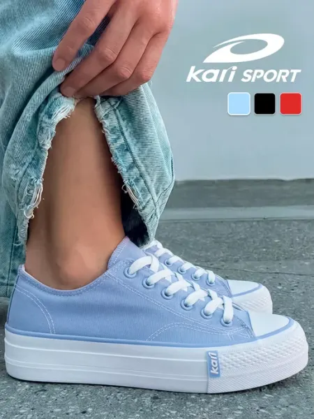 Kari Кеды женские голубые текстильные