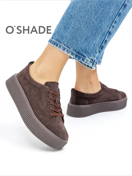 O`SHADE Кеды на платформе коричневые женские