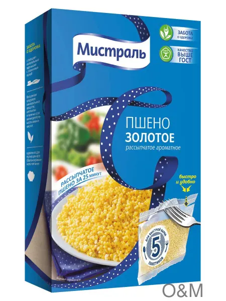 Пшено «Мистраль» золотое рассыпчатое, 3шт