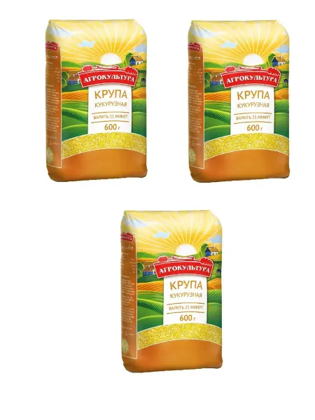 Агрокультура Кукурузная крупа, 600 гр, 3 шт