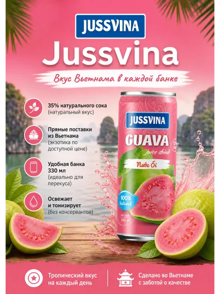 Jussvina Сок гуава 330 мл ж б
