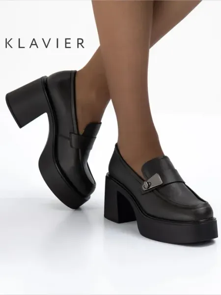 KLAVIER Туфли коричневые женские на каблуке