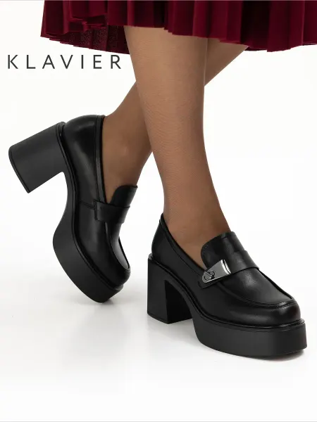 KLAVIER Туфли женские на каблуке черные