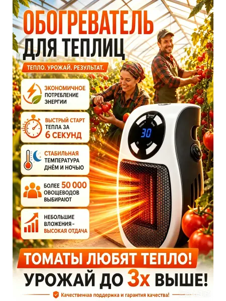 Электрический обогреватель для теплицы