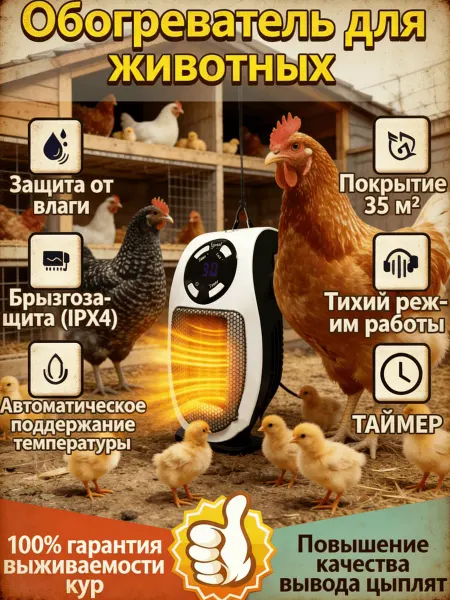 Обогреватель для курятника безопасный