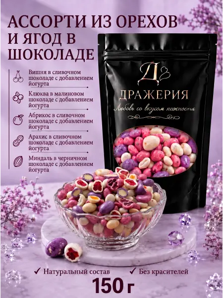 ДражериЯ Драже ассорти из орехов и ягод в шоколаде — к чаю