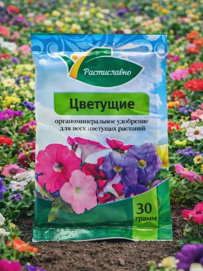 Цветущие, органоминеральное удобрение, 30 г