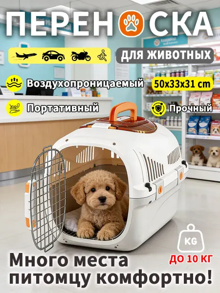Переноска для животных 10 кг просторная