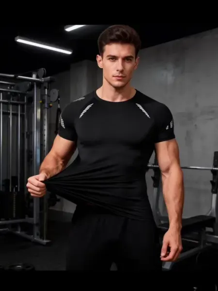 Футболка спортивная черная Размер 50(XL)