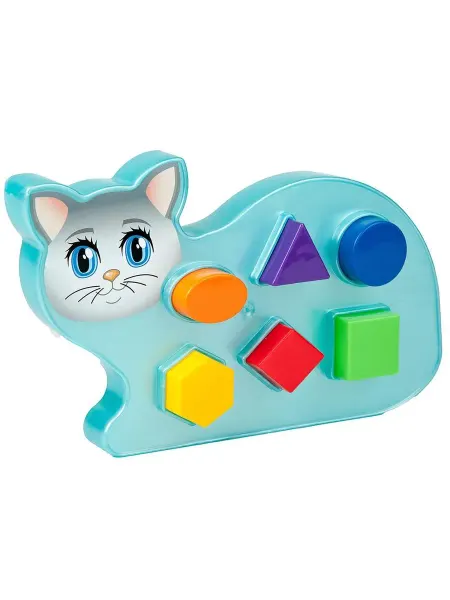 АЭЛИТА Логическая игрушка Котик с формами из пластика, 1 шт