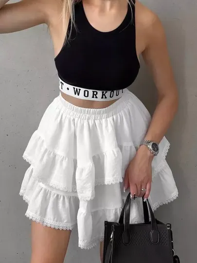 Юбка женская с воланами короткая