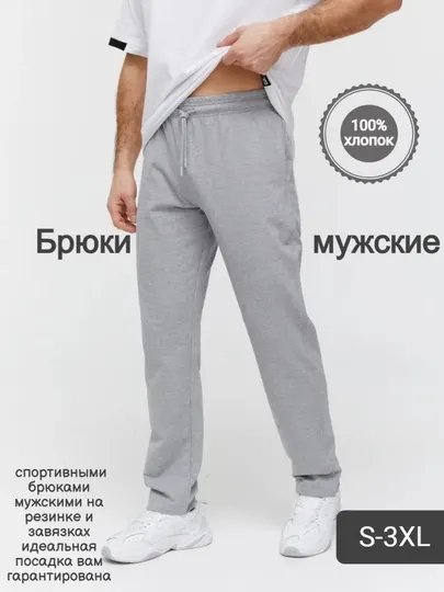 Мужские спортивные брюки, базовый, однотонный, на все сезоны