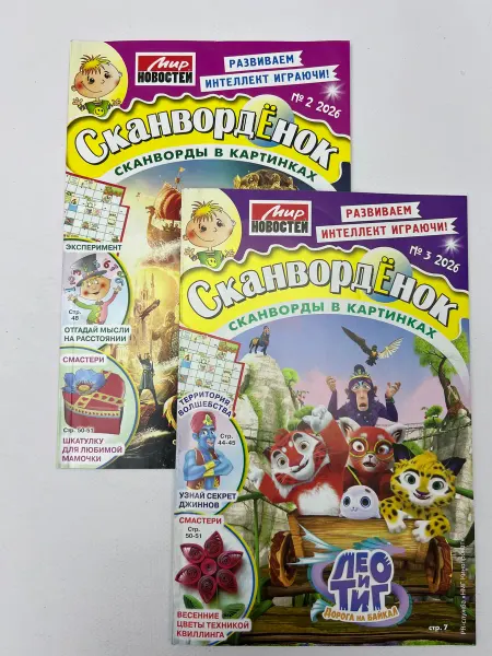 Сканворды,ребусы,загадки детские комплект 2 шт